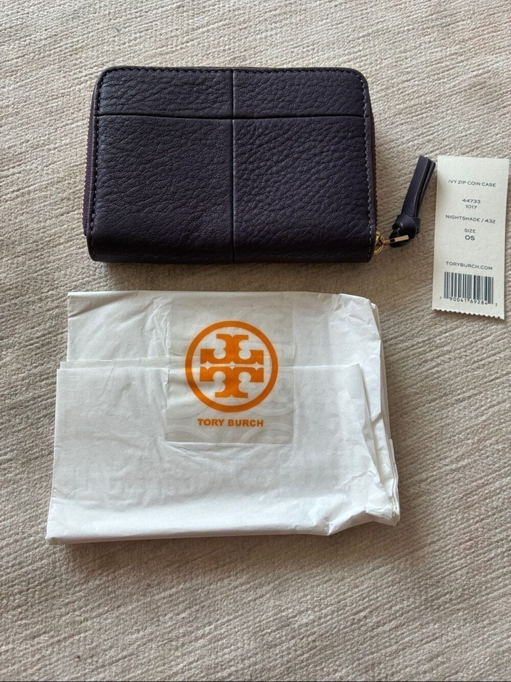 Tory Burch Ivy Coin Card Case Nightshade - Picture 4 of 5